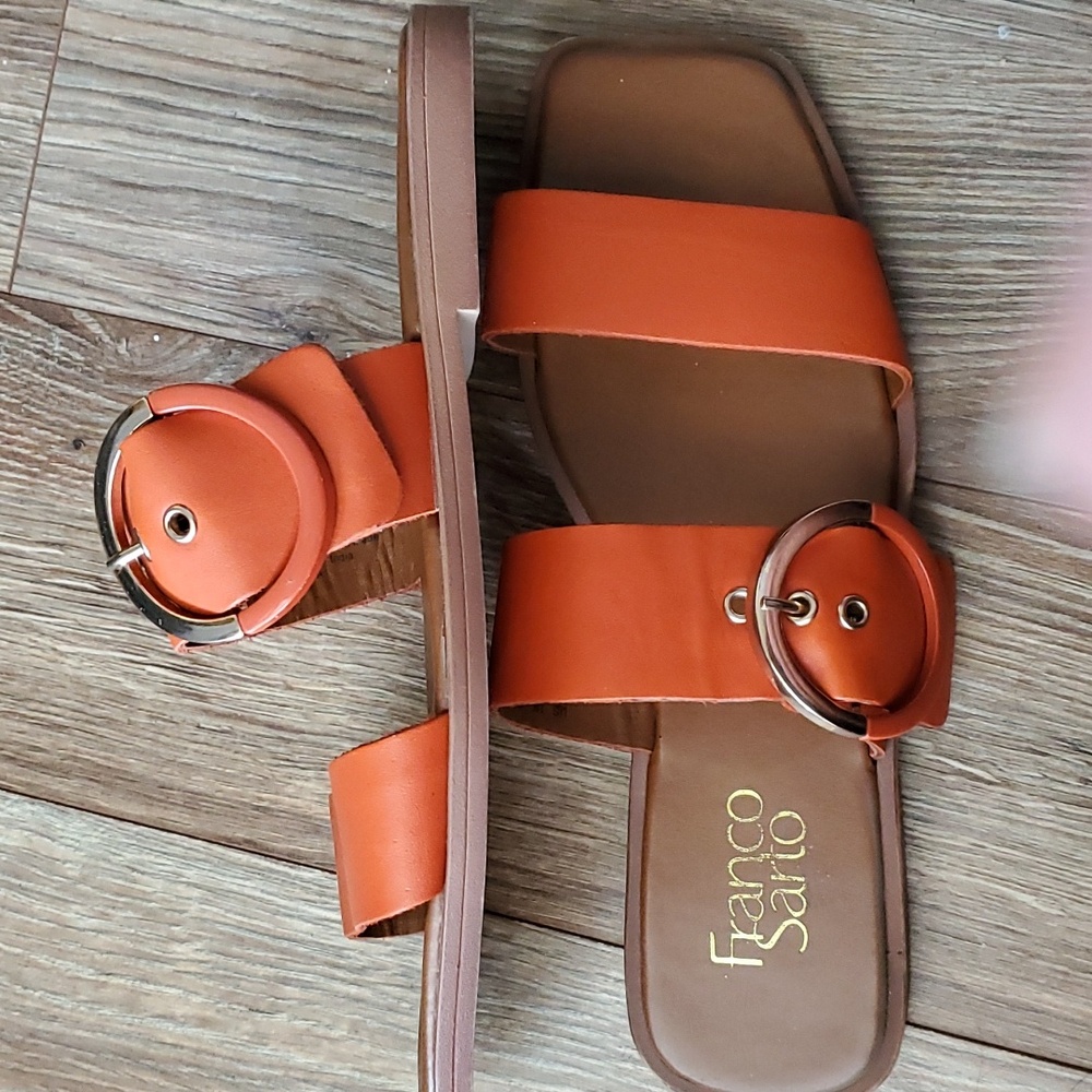 Franco Sarto Orange Slide Sandals - Picture 6 of 7